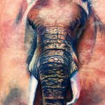 Eléphants - Pastels secs